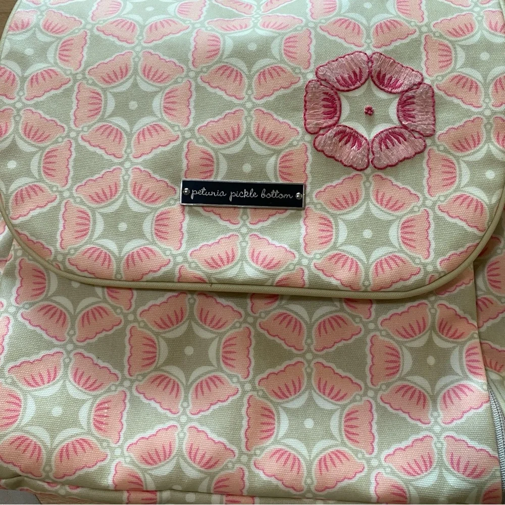 Petunia Pickle Bottom Boxy Backpack Diaper Bag | Pink Floral Glazed Canvas